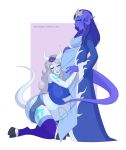 2_girls belly_expansion big_breasts blue_skin closed_eyes crown diaper draenei horns inflation merunyaa milf pregnant pregnant_belly pregnant_female sexy smile tail tattoo warcraft white_eyes white_skin world_of_warcraft yuri