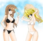 beach black_bikini blue_(pokemon) hat pokemon_(manga) watergun white_bikini wink yellow_(pokemon) 