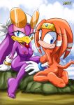  asking_for_it barefoot bbmbbf big_breasts breasts erect_nipples looking_at_viewer mobius_unleashed palcomix sega soles sonic_(series) sonic_team sonic_the_hedgehog_(series) tikal_the_echidna toes wave_the_swallow yuri 