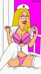  american_dad bra breasts cartoon_milf francine_smith panties spread_legs stockings yaroze33_(artist) 