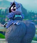doonography female_only fortnite furry furry_female furry_only gigantic_ass raven_team_leader winking_at_viewer