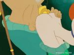  2003 animated animated_gif ass cartoonvalley.com disney gif helg_(artist) king_triton light_skin penis princess_ariel seashell_bra the_little_mermaid 