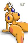 big_ass big_breasts black_eyes blue_nipples blue_nose catdog catdog_(series) dog grin looking_at_viewer nickelodeon orange_fur sexy