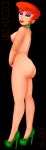 1girl 2015 ass breasts dexter&#039;s_laboratory dexter&#039;s_mom eyeshadow female_only full_body high_heels honda05 naked_heels nipples nude purple_eyeshadow 