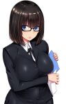 blue_eyes clothed_futanari futanari glasses hentai_university medium_breasts tomara video_game_character