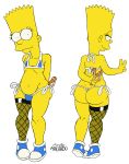  ass bart_simpson big_breasts breasts clothes femboi femboy gay happy hips josemalvado large_ass lips looking_at_viewer male round_ass slut solo testicles the_simpsons white_background whore wide_hips yellow_skin 