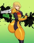  ass big_breasts breasts clothes female hips jay-marvel large_ass lips metroid milf nintendo round_ass samus_aran slut solo suit text wide_hips 