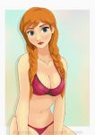  anna_(frozen) bra breasts disney freckles frozen_(movie) underwear white_border 