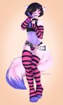  1girl 2018 4_toes 5_fingers anthro black_hair bored_user clothed clothing digital_media_(artwork) furry girly hair high_res male mammal standing toes wide_hips 