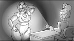  2014 animatronic anthro bib chica_(fnaf) duo female five_nights_at_freddy&#039;s human jaeh jeremy_fitzgerald machine male mammal mechanical nightmare_fuel robot scared scary thick_thighs wide_hips 