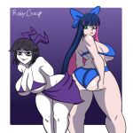  ass big_breasts bikini creepy_susie goth looking_at_viewer panty_&amp;_stocking_with_garterbelt ribbon roby_creep stocking_(psg) the_oblongs wedgie 