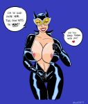 2011 batman_(series) big_breasts black_bodysuit breasts catwoman dc dc_comics glassfish huge_breasts nipples selina_kyle unzipped_bodysuit
