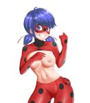  blue_eyes blue_hair breasts breasts_out_of_clothes exposed_breasts high_resolution marinette_cheng marinette_dupain-cheng mask medium_breasts miraculous_ladybug redbug skintight_suit smiling_at_viewer smiling_face 