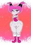  1girl 1girl 1girl big_ass big_breasts breasts christmas christmas_outfit dc_comics dc_comics elpepsi female_only jinx pink_eyes pink_hair pussy teen_titans teen_titans_go thick_thighs 