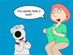  brian_griffin family_guy flashing lois_griffin simple_background speech_bubble 