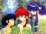  3_girls art babe bare_shoulders character_request genderswap genderswap_(mtf) harem jungle long_hair looking_at_another looking_at_viewer love multiple_girls mutual_yuri neck nude plant ranma_1/2 short_hair threesome tree yuri 