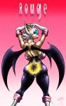  anthro areola ass bat big_ass big_breasts boots breasts clothes elbow_gloves eyewear female gloves graphicbrat hanging_breasts happy happy_face lips looking_at_viewer looking_back plain_background pose pussy rouge_the_bat sega slut sonic_(series) whore wide_hips 