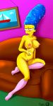  big_breasts breasts cum hair marge_simpson milf nipples nude pussy socks the_simpsons yellow_skin 