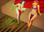  beast_boy belly belly_dancer belly_dancer_outfit big_breasts boots cleavage crossover dancer dancer_outfit dc_comics femsub green_eyes harem koriand&#039;r loincloth long_hair purple_eyes purple_hair rachel_roth rancor raven_(dc) red_hair short_hair slave slave_bikini slave_collar slave_outfit star_wars starfire submissive_female tamaranean teen_titans voluptuous wadevezecha 