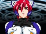 1girl animal_ears animated animated_gif big_breasts breasts cat_ears gif large_breasts nipples open_mouth orange_eyes red_hair short_hair tearing_clothes torn_clothes yume_tenshi_r 