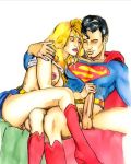  ass breasts closed_eyes handjob nipples pussy skirt supergirl superman 