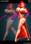 big_breasts breasts corset damien_dozias disney gloves green_eyes hair_over_one_eye high_heels hourglass_figure jessica_rabbit legs panties red_hair strapless strapless_dress sultry sultry_eyes who_framed_roger_rabbit