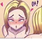  android_18 artist_request cleavage crying_with_eyes_open dragon_ball_z large_breasts orgasm_face 
