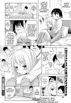  ass ass_up bed breasts comic english_text kissing monochrome open_mouth panties school_uniform sex skirt socks sweating text x-ray 