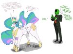  anonymous ass blush cutie_mark duo english_text equine female feral friendship_is_magic hair horn long_hair male mammal my_little_pony nervous presenting presenting_hindquarters princess_celestia_(mlp) so_delete_it sun sunibee text thing_that_nightcaster460_doesn&#039;t_like winged_unicorn wings 