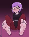  1girl amity_blight barefoot blush disney disney_channel foot_fetish mr._chase_comix pointy_ears purple_hair soles solo_female the_owl_house 