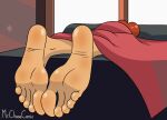  barefoot bed blanket brown_hair cartoon_network foot_fetish lars_barriga male male_feet mr._chase_comix soles solo_male steven_universe toes upside-down yaoi 