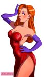  blush breasts disney gloves jessica_rabbit legs purple_gloves simple_background tagme white_background who_framed_roger_rabbit 