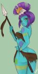  adventure_time ass breasts female hair purple_hair spear tagme teeth tribal 