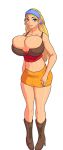 1girl bandanna big_breasts blonde blonde_hair blue_eyes breasts cartoon_network caucasian caucasian_female cowboy_boots hourglass_figure huge_breasts jay-marvel kerchief lindsay_(tdi) long_blonde_hair long_hair striped_hair teletoon thick_ass thick_legs thick_thighs total_drama_island two_tone_hair