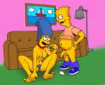 bart_simpson cheating_wife dennis_clark erection marge_simpson the_simpsons yellow_skin