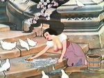  big_breasts bird black_hair breasts breasts_outside disney edit female female_only human nipples princess_snow_white short_hair snow_white_and_the_seven_dwarfs 