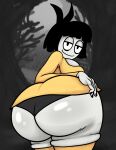  big_breasts creepy_susie fat_ass goth huge_ass looking_at_viewer looking_back nail_polish painted_nails seductive seductive_smile smile the_oblongs thick_thighs wedgie 
