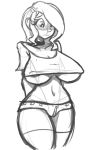  big_breasts breasts clothes collar female fluttershy friendship_is_magic hips hootershy humanized monochrome my_little_pony nipple_slip pants questionable reiduran shirt shorts slut sluttershy solo solo_female stockings underboob whore wide_hips 