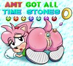  amy_rose anal anal_beads anal_insertion anal_juice anal_penetration artist_signature ass big_ass black_eyes blue_background blush capital-h classic_amy_rose english_text gems hedgehog moan moaning moaning_in_pleasure nude nude_female pink_fur pussy_juice sega sonic_the_hedgehog_(series) sweat sweatdrop text wet_pussy 