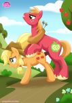 1boy 1girl applejack applejack_(mlp) bbmbbf big_macintosh big_macintosh_(mlp) brother_and_sister cutie_mark doggy_position earth_pony equestria_untamed equine feral friendship_is_magic from_behind hat hetero incest male/female my_little_pony palcomix penis sexy_pose