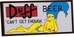  breasts duff_beer looking_at_viewer marge_simpson nipples reclining the_simpsons 