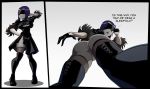  1girl alternate_costume ass big_ass cosplay dc_comics impossible_clothes leotard looking_down nier:_automata raven_(dc) revealing_clothes yorha_2b_(cosplay) yorha_no._2_type_b 