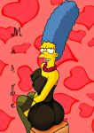  ass breasts marge_simpson nipples panties stockings the_simpsons yellow_skin 