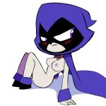  1girl aunt_maire breasts cape dc dc_comics dcau female female_only hood mostly_nude no_bra no_panties raven_(dc) solo tagme teen_titans teen_titans_go 