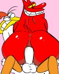  2boys anal anal_sex anthro ass balls chicken chicken_(cow_and_chicken) cow_and_chicken demon filthyopossum fur furry male male_only tagme the_red_guy yaoi 