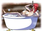  1girl axel-rosered bath breast_hold breasts closed_eyes hair huge_breasts nipples nude open_mouth red_hair solo 