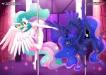  2_girls 2girls alicorn alicorn_princess anthro anthrofied ass bbmbbf big_breasts breasts completely_nude cutie_mark equestria_untamed female female_anthro female_only hasbro horn horse_girl looking_at_viewer mlp mlp:eg mlp:fim mlpeg mlpfim my_little_pony my_little_pony:_equestria_girls my_little_pony:_friendship_is_magic my_little_pony_friendship_is_magic nude nude_female palcomix pietro&#039;s_secret_club princess_celestia princess_celestia_(mlp) princess_luna princess_luna_(mlp) royal_sisters_(mlp) sister_and_sister sister_princess sisters striped stripper_pole stripping wings 