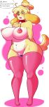 abstract_background animal_crossing animal_crossing_new_leaf anthro big_breasts breasts canid canine canine_humanoid dialogue doubutsu_no_mori eikasianspire female furry hair_tie huge_breasts isabelle_(animal_crossing) jingle_bell mammal nintendo nipple_piercing nipples open_mouth piercing ponytail pussy secretary sex_toy shih_tzu shizue_(doubutsu_no_mori) solo thick_ass thick_legs thick_thighs vibrator video_games voluptuous wide_hips yellow_fur