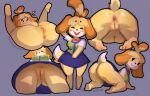  1girl animal_crossing ass big_ass furry isabelle_(animal_crossing) multiple_views nintendo pussy 
