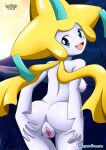 1girl ass bbmbbf blue_eyes breasts female female_only female_pokemon hands_on_ass hands_on_own_ass jirachi nintendo nude palcomix pokemon pokepornlive pussy standing